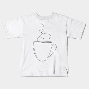 coffee or tea cup - line art Kids T-Shirt